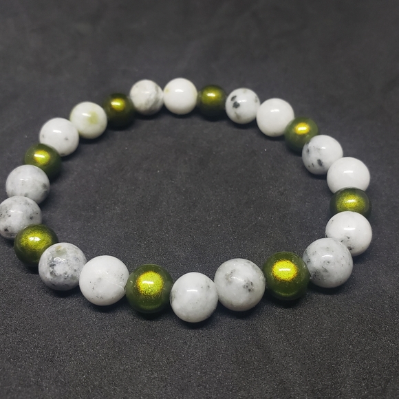 Jewelry - Green earth jasper, miracle bead healing bracelet